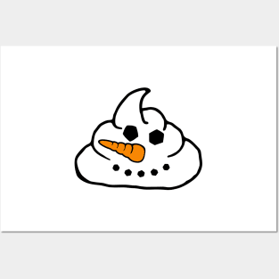 snowman poo emoji ugly Christmas sweater design Posters and Art